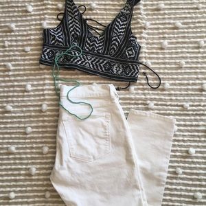 Banana Republic white cropped jeans
